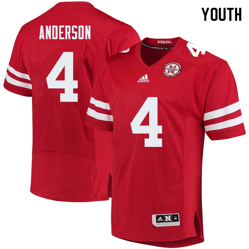 Youth #4 Avery Anderson Nebraska Cornhuskers College Football Jerseys Sale-Red